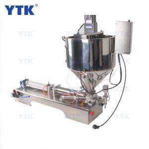 YTK-G1WG Semi Automatic Shampoo Piston Bottle Filling Machine With Mixer With Mixing Heater Hopper Jar Honey Pulp Grease Peanut Butter Chocolate Granules Filler