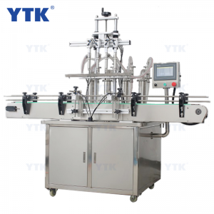 Straight line 6-head automatic liquid filling machine with conveyor PLC control