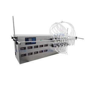 LT-FM10 5-500ml Semi-Automatic 10 Heads Magnetic Pump Filling Machine Oil Milk Juice Soy Sauce Perfume Toner Water Bottle Filler
